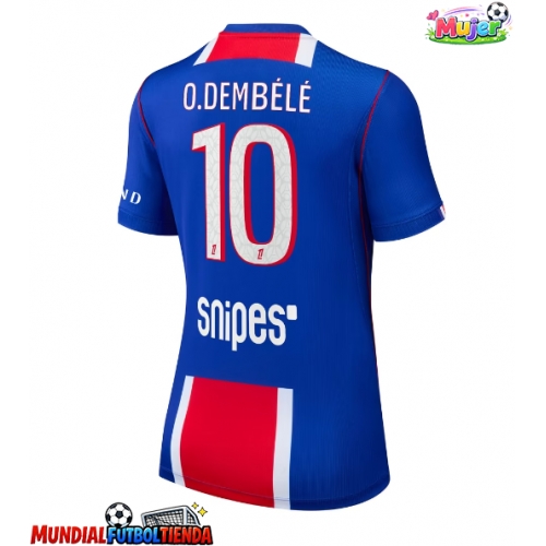 Camiseta Paris Saint-Germain Ousmane Dembele #10 Primera Equipación Replica 2026-27 para mujer mangas cortas